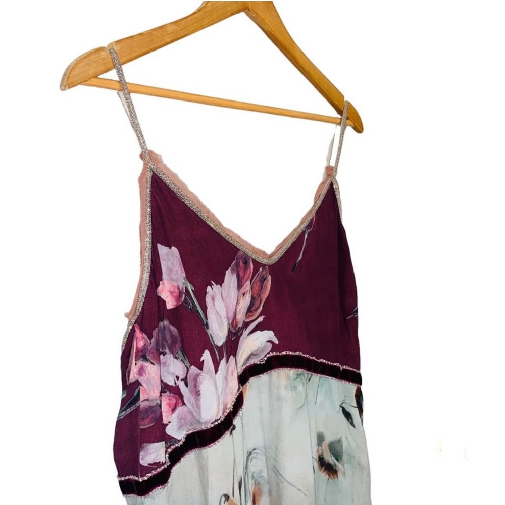 ZARA Limited Edition MAXI Floral Printed Slip Dress with Metallic Straps.  NWT - Picture 8 of 10